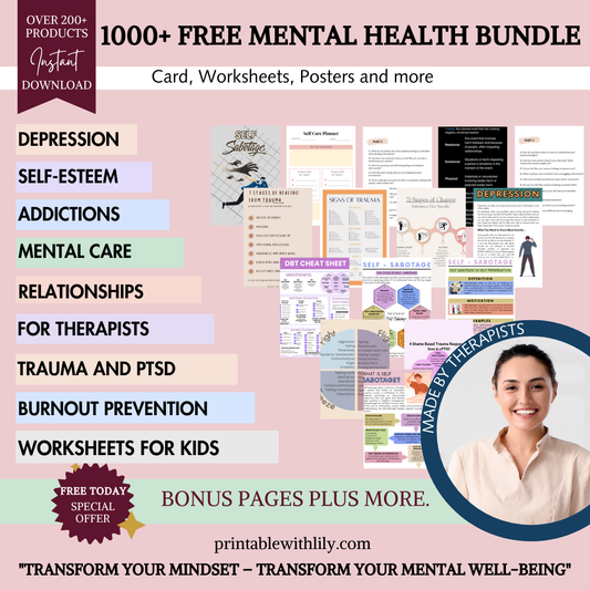 1000+ Mental Health Bundle (FREE TODAY)